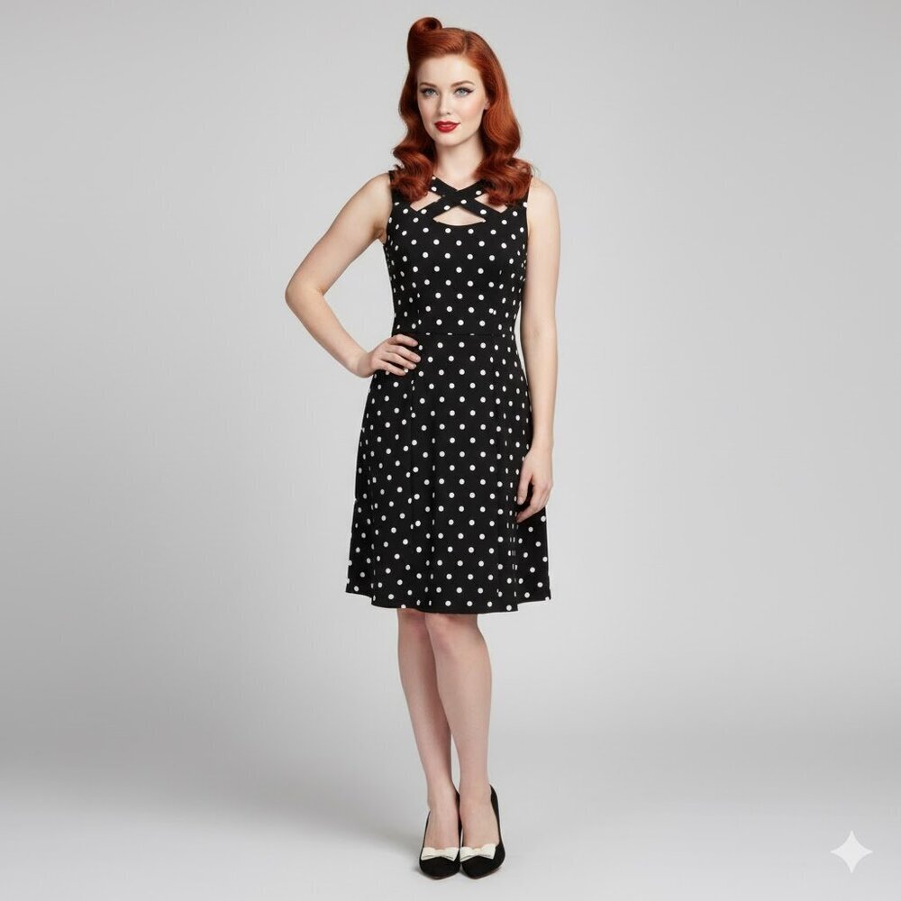 Chic Black Polka Dot Mini Dress